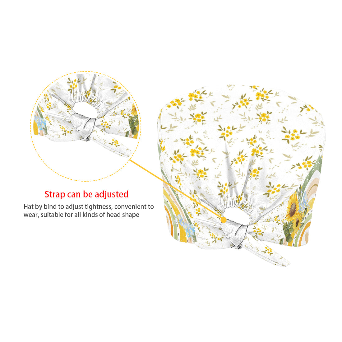 Floraler Regenbogen – personalisierte OP-Haube für Krankenschwestern