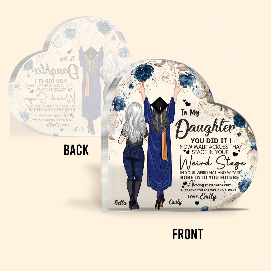 You Did It - Graduation gift for daughter, sister - Personalized Custom Shaped Acrylic Plaque