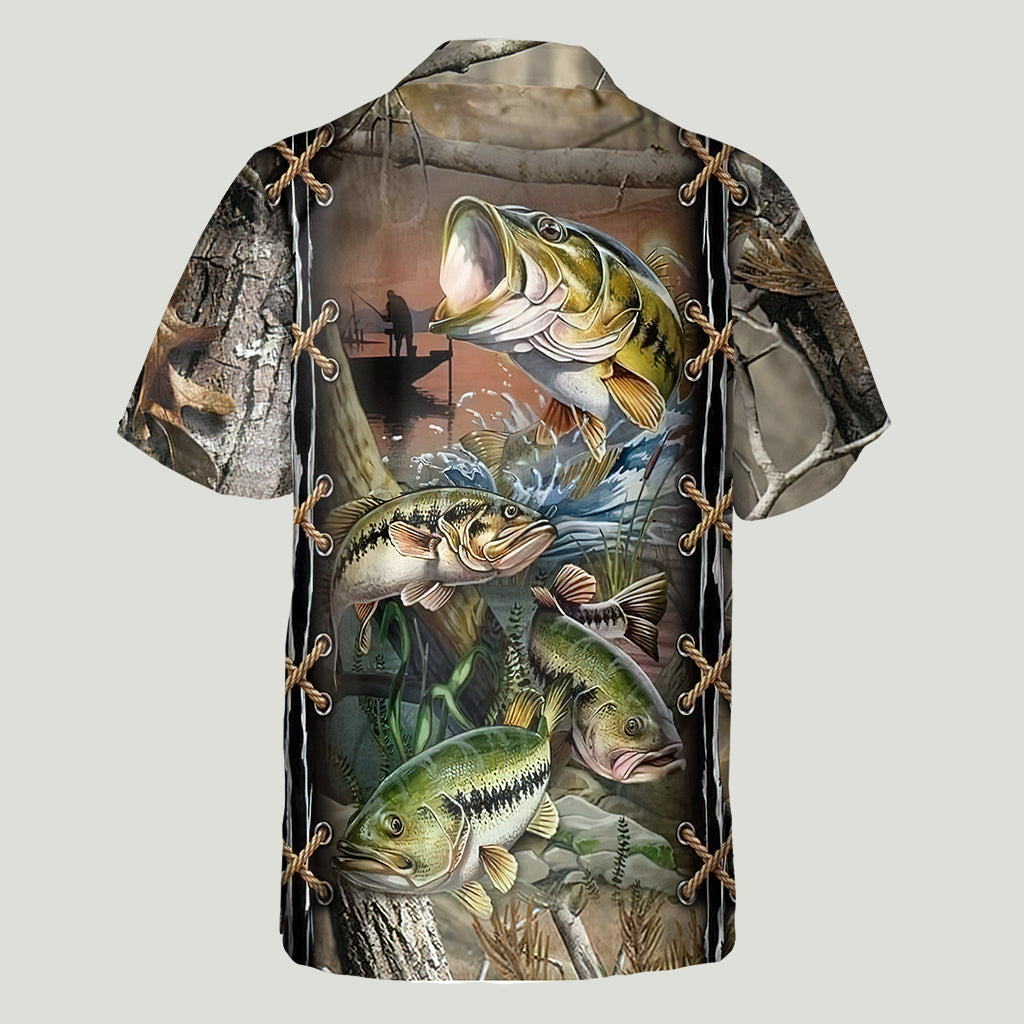 Born To Fish Forced To Work - Personalized Fishing Hawaiian Shirt