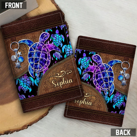 Salty Lil' Beach - Personalized Turtle Passport Holder