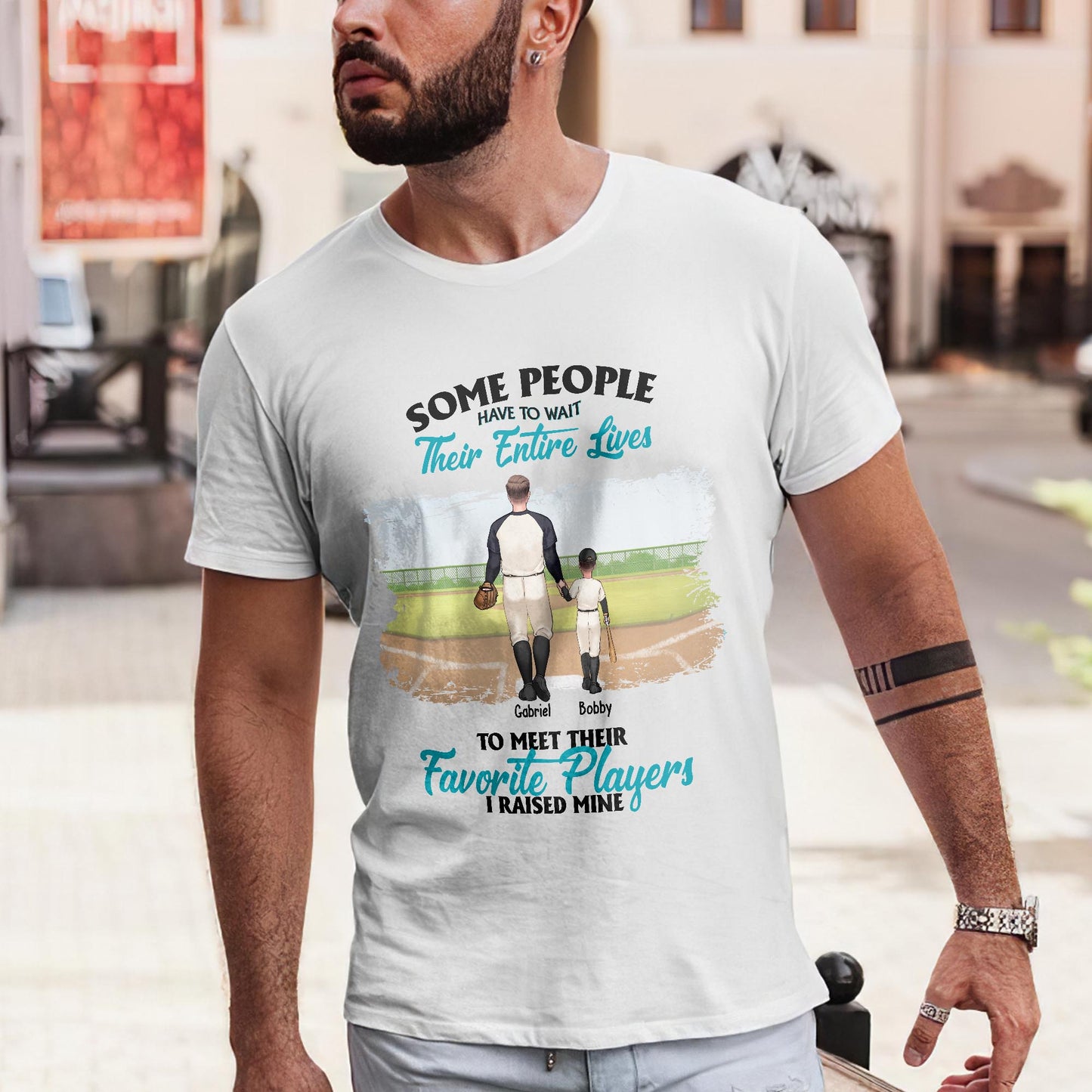 Mein Lieblingsspieler – Personalisiertes Baseball-T-Shirt und Hoodie