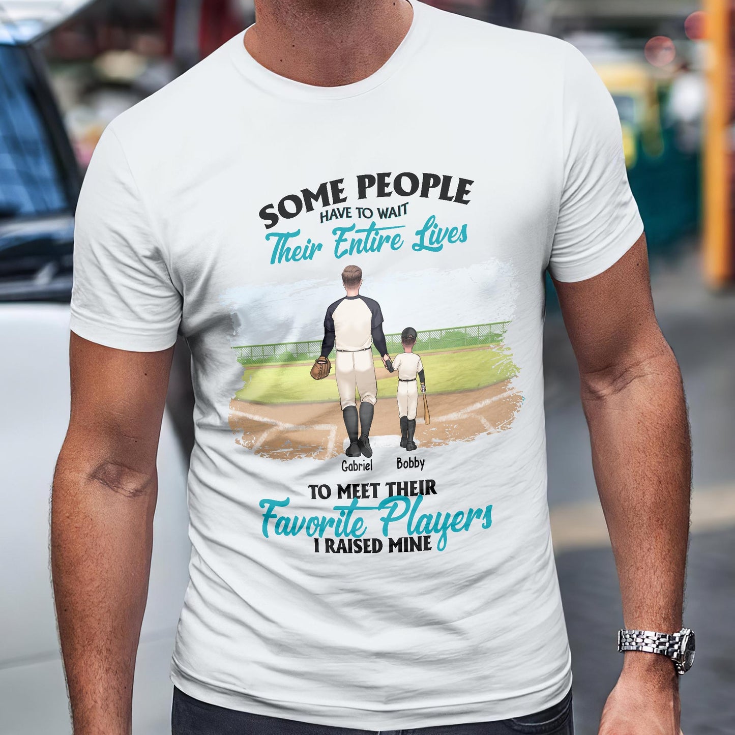 Mein Lieblingsspieler – Personalisiertes Baseball-T-Shirt und Hoodie