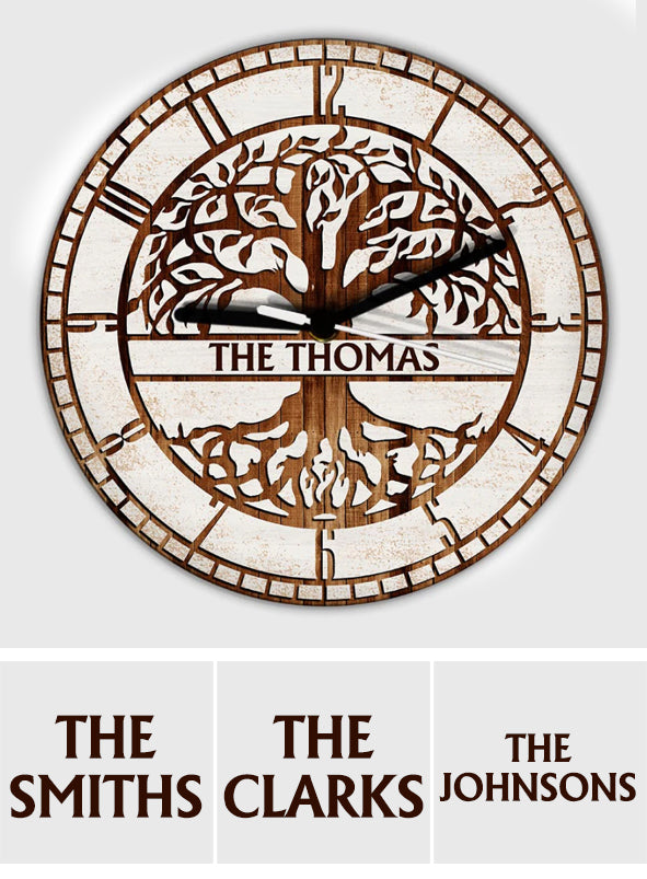 Wo das Leben beginnt und die Liebe niemals endet – Personalisierte Familienwanduhr