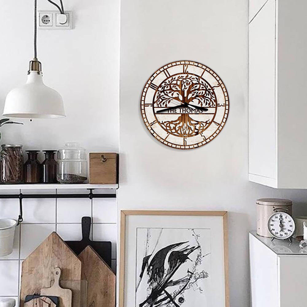 Wo das Leben beginnt und die Liebe niemals endet – Personalisierte Familienwanduhr