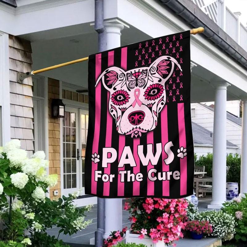 Paws For The Cure – Hausflagge zur Sensibilisierung für Brustkrebs 0822