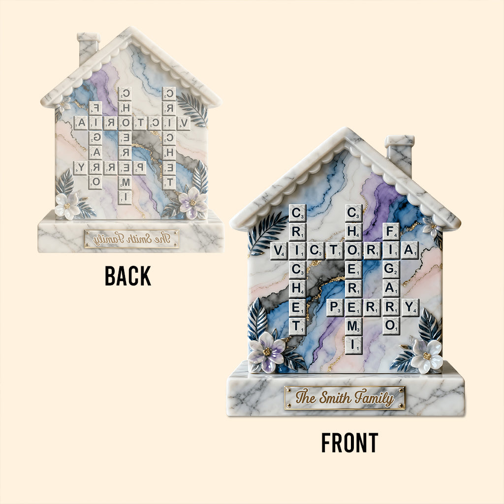 Frohe Weihnachten – Personalisierte Acrylplakette in individueller Familienform