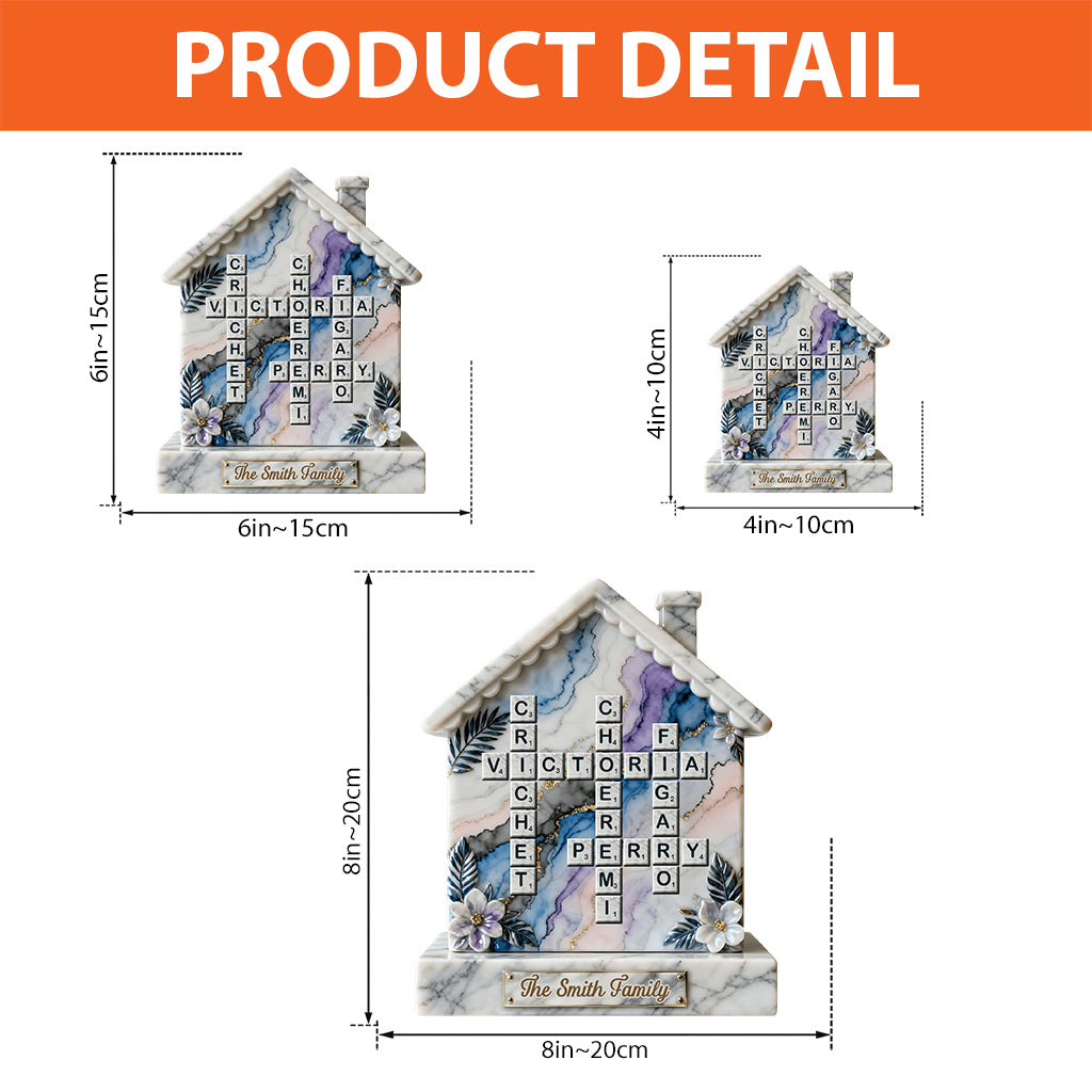 Frohe Weihnachten – Personalisierte Acrylplakette in individueller Familienform