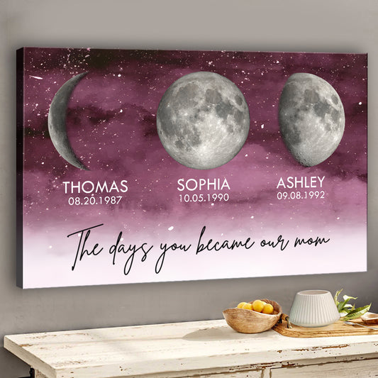 Die Tage, an denen du unsere Mama wurdest – Personalisierte Leinwand und Poster für Mütter