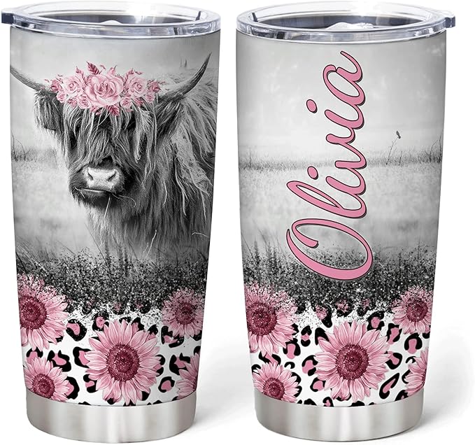 Personalisierter Highland-Cow-Becher für Highland-Cow-Liebhaber 0624