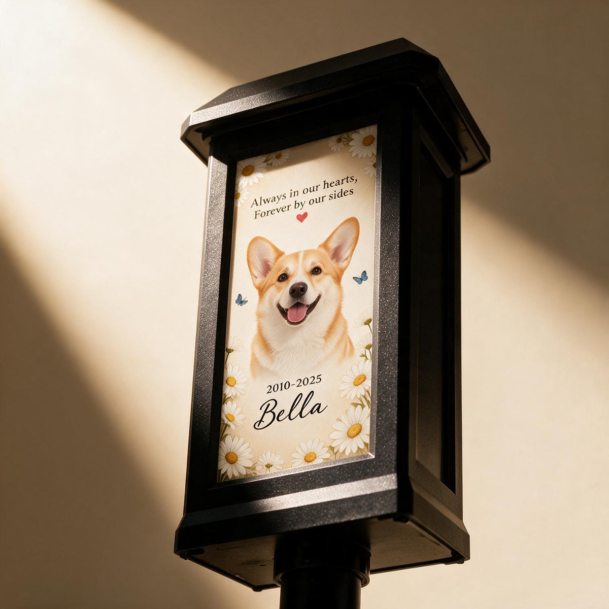 Custom Pet Memorial Solar Garden Light Stake - Personalized Dog Cat Photo Sympathy Gift for Loss of Beloved Pet