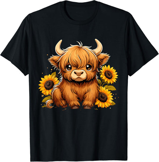 Sonnenblumen-Hochlandrind-T-Shirt & Hoodie 0624