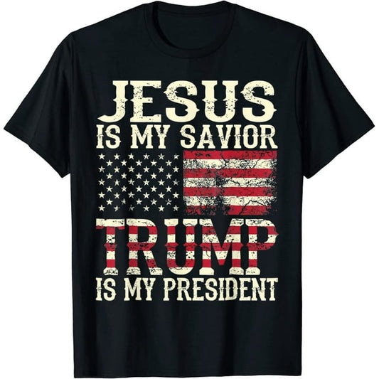 Jesus ist mein Erlöser, Trump ist mein Präsident – ​​T-Shirt & Hoodie 0924