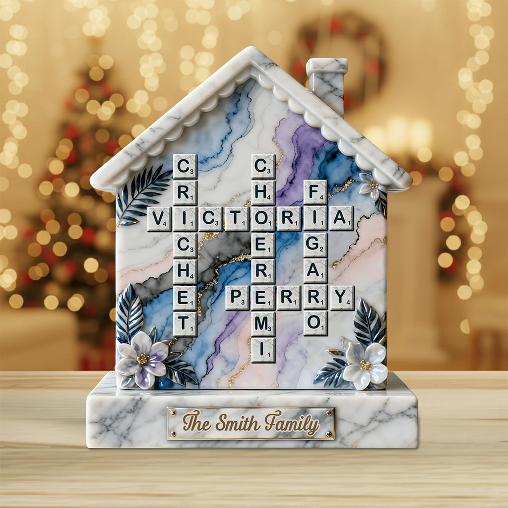 Frohe Weihnachten – Personalisierte Acrylplakette in individueller Familienform