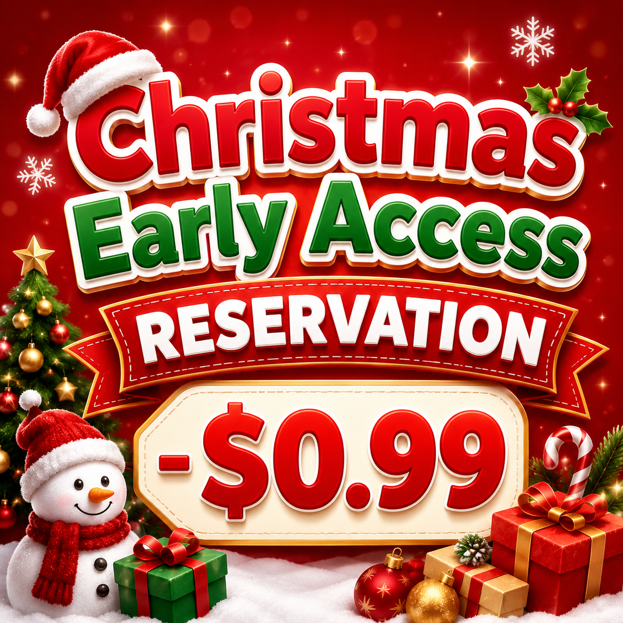 Frühbucherreservierung für Weihnachten - 0,99 $