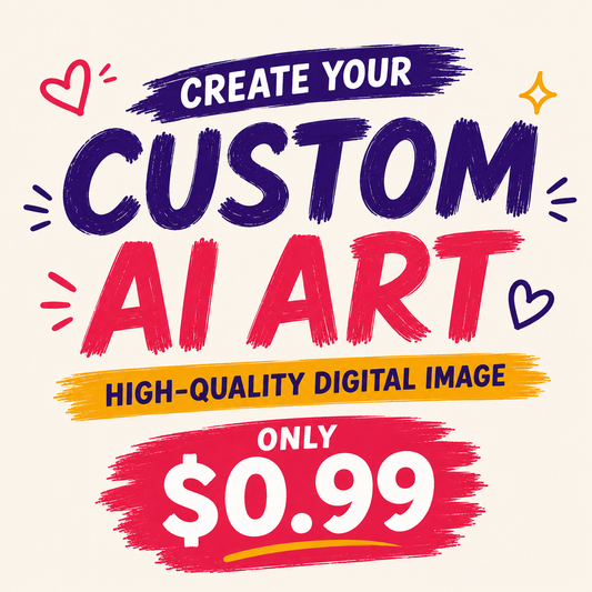 Erstellen Sie Ihre benutzerdefinierte KI-Kunst – Hochwertiges digitales Bild für 0,99 €