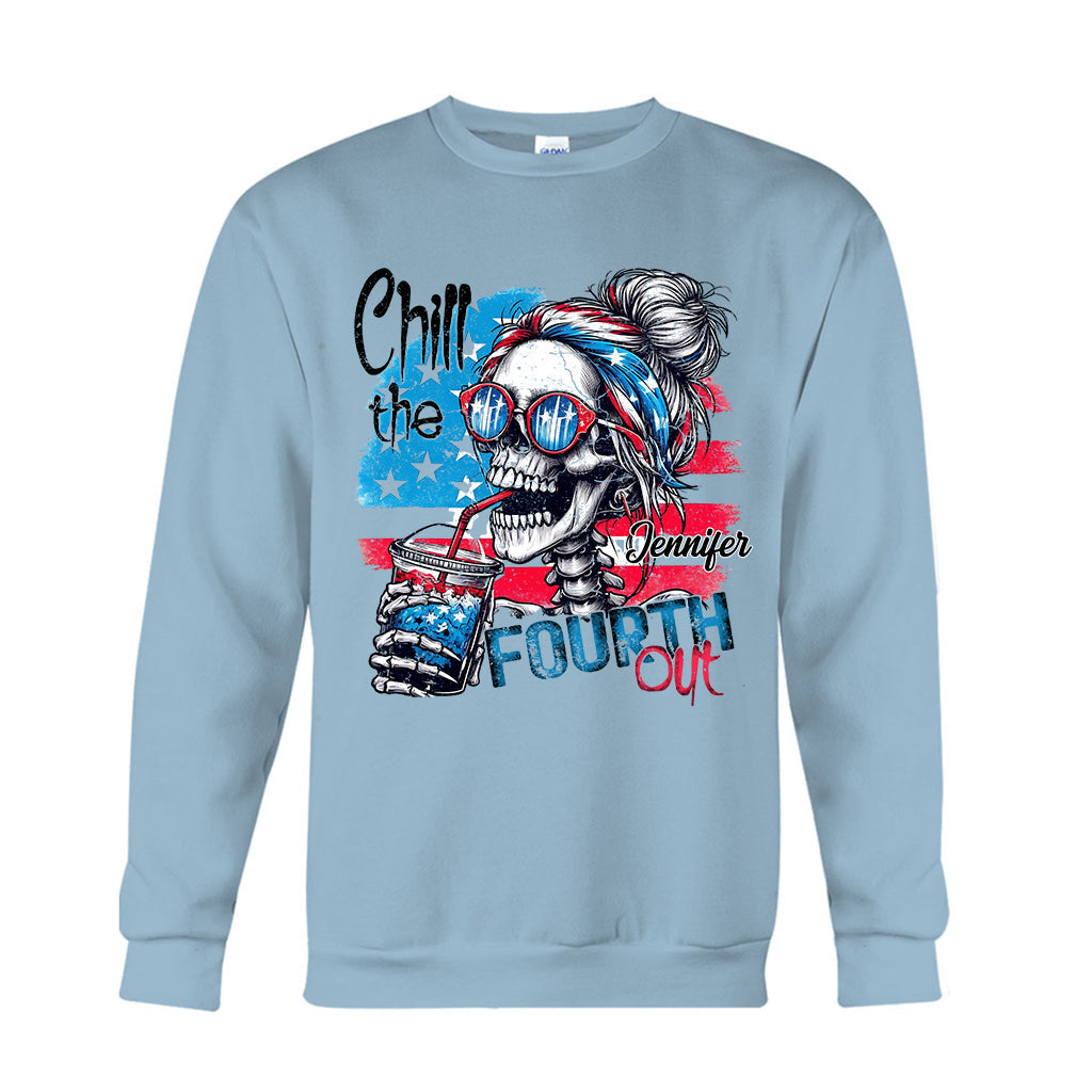 Entspannt euch am vierten Juli – personalisiertes Totenkopf-T-Shirt und Hoodie