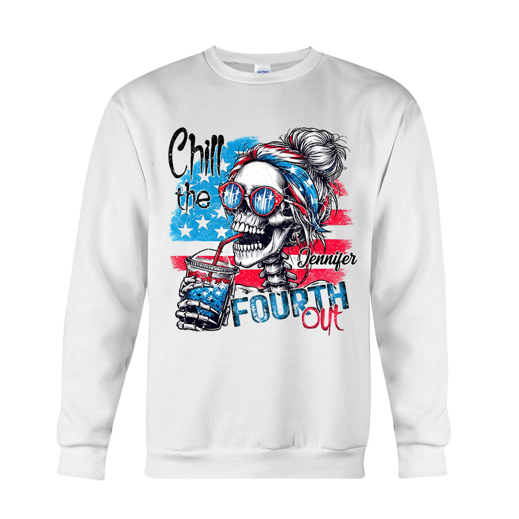 Entspannt euch am vierten Juli – personalisiertes Totenkopf-T-Shirt und Hoodie