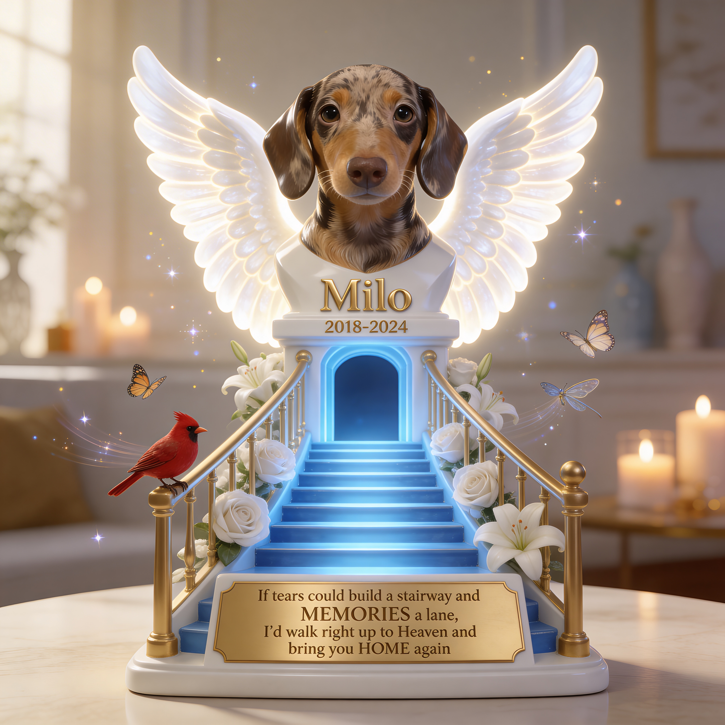 Gedenkgeschenk – Personalisierte Gedenktafel aus Acryl in individueller Form