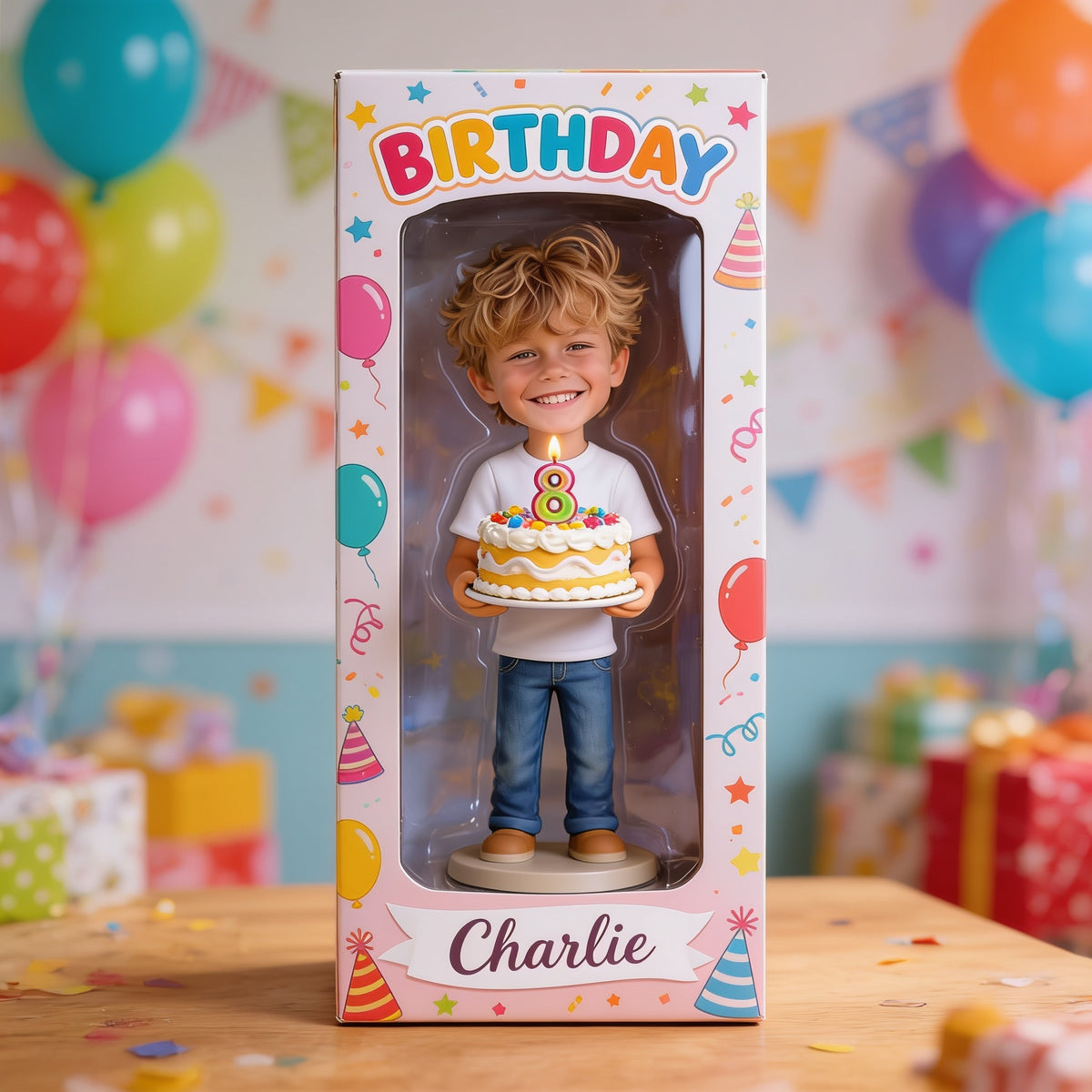 Personalized 8th Birthday Little Boy Acrylic Display Box Keepsake Gift for Son Grandson