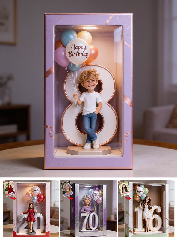 Personalized 8th Birthday Little Boy Acrylic Display Box Keepsake Gift