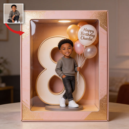 Personalisierte 8. Geburtstags Geschenkbox für Jungen aus Acryl