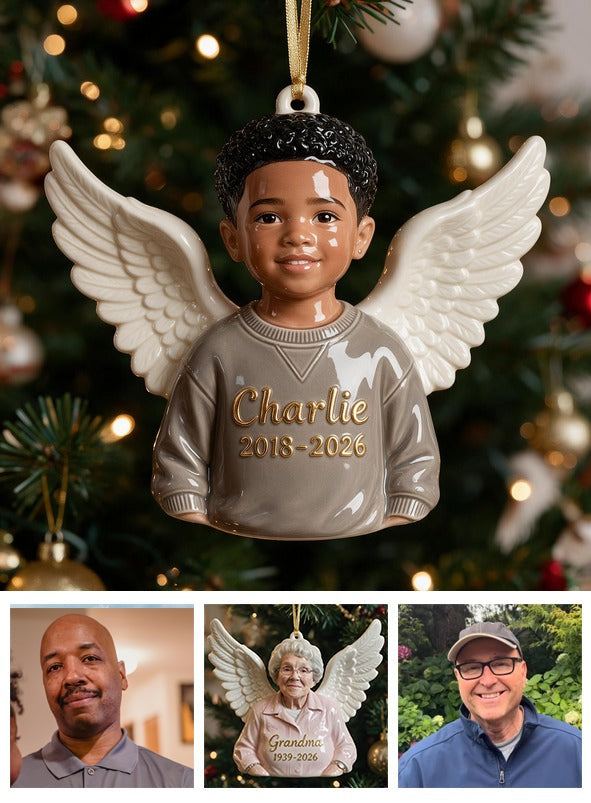 Personalisierte Weihnachts-Gedenk-3D-Ornament für kleine Jungen