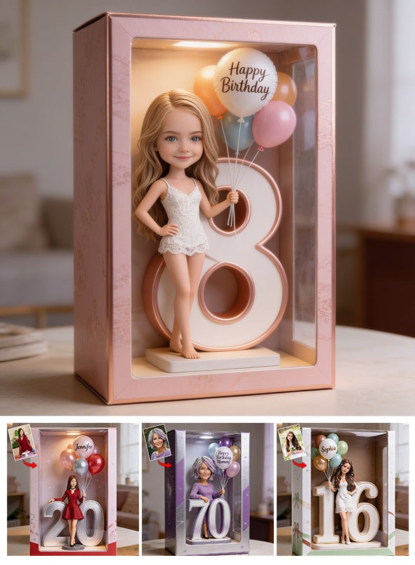 Personalized 8th Birthday Little Girl Acrylic Display Box Gift for Daughter Granddaughter Niece