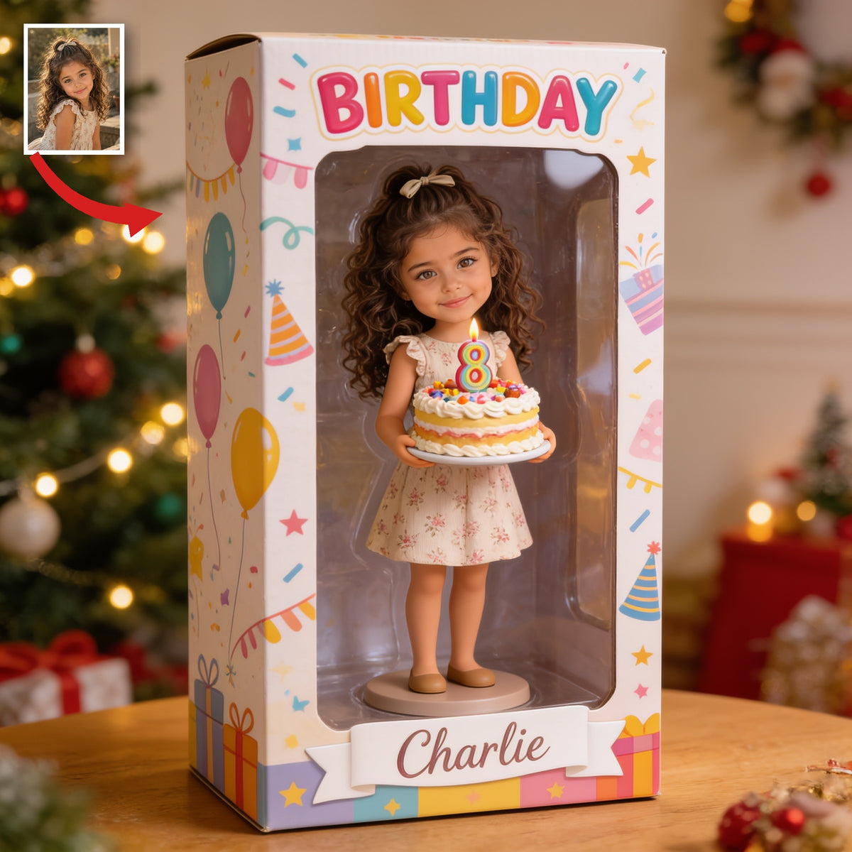 Personalized 8th Birthday Latina Little Girl Acrylic Display Box Keepsake Gift