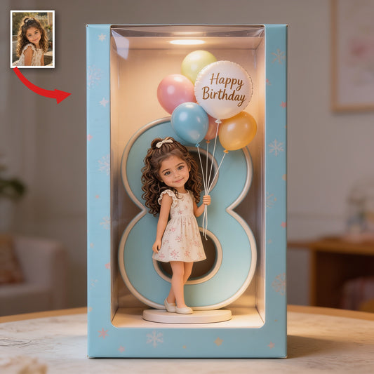 Personalisierte 8. Geburtstags Latina Mädchen Acryl Displaybox Geschenk für Tochter Enkeltochter Nichte
