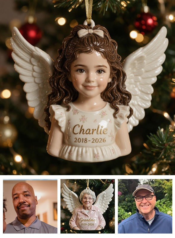 Personalisierte Weihnachts-Latina-Mädchen-Engel 3D-Gedenkornament