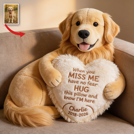 Personalisierte Gedenk-Pillow für Erwachsene im Form eines Golden Retrievers