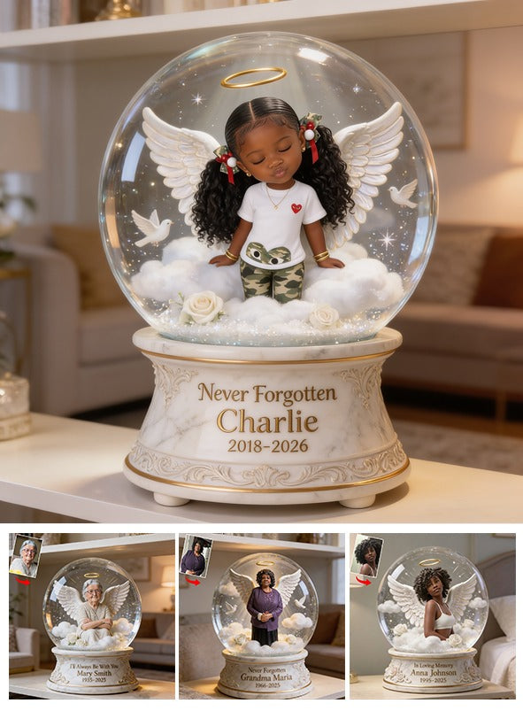 Personalized Black Little Girl Memorial Custom Shaped Acrylic Plaque Sympathy Gift
