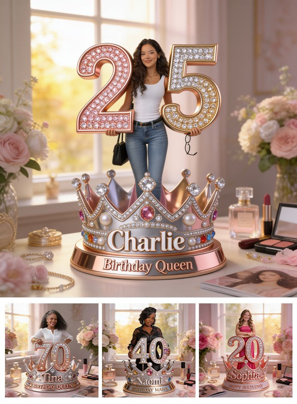Personalized 25th Birthday Latina Woman Custom Shaped Acrylic Plaque Birthday Queen Gift