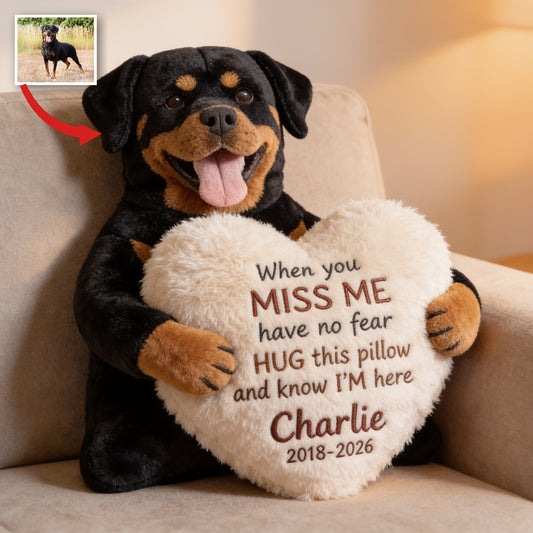 Personalisierte Erwachsene Schwarze und Braune Rottweiler Gedenk-Faux-Fur Kissen