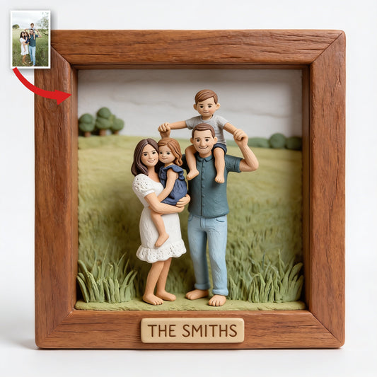 Personalisierte Foto-Familienplakette für vier Personen - Acrylgeschenk