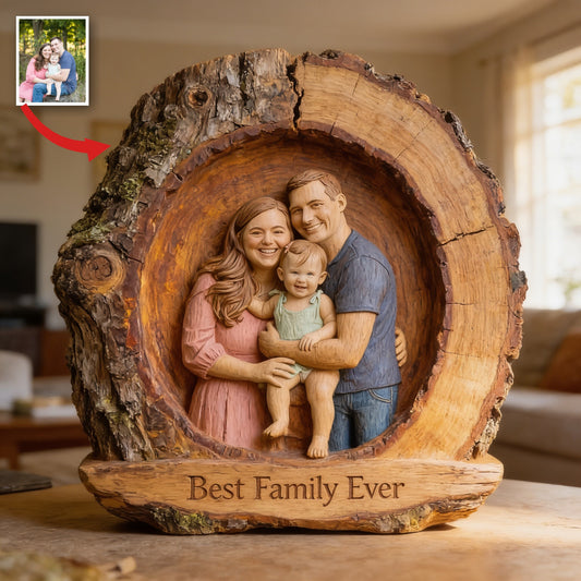 Personalisierte Familie von Drei - Individuelle Acrylplakette für die beste Familie