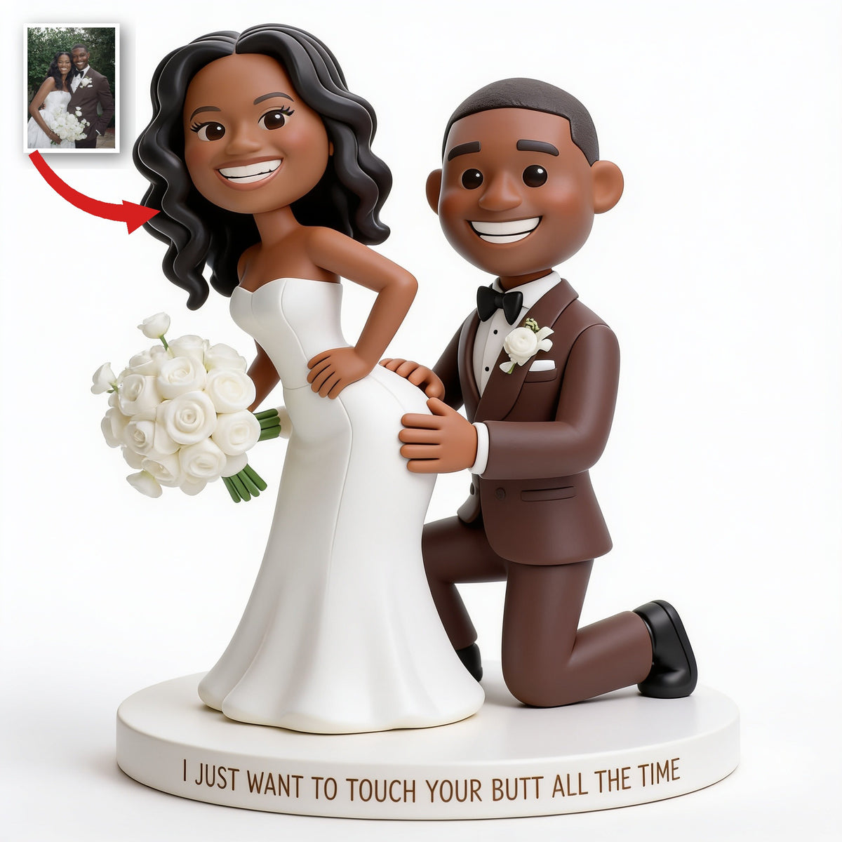 Personalized Custom Photo Wedding Black Couple Custom Shaped Acrylic Plaque Funny Couple Gift