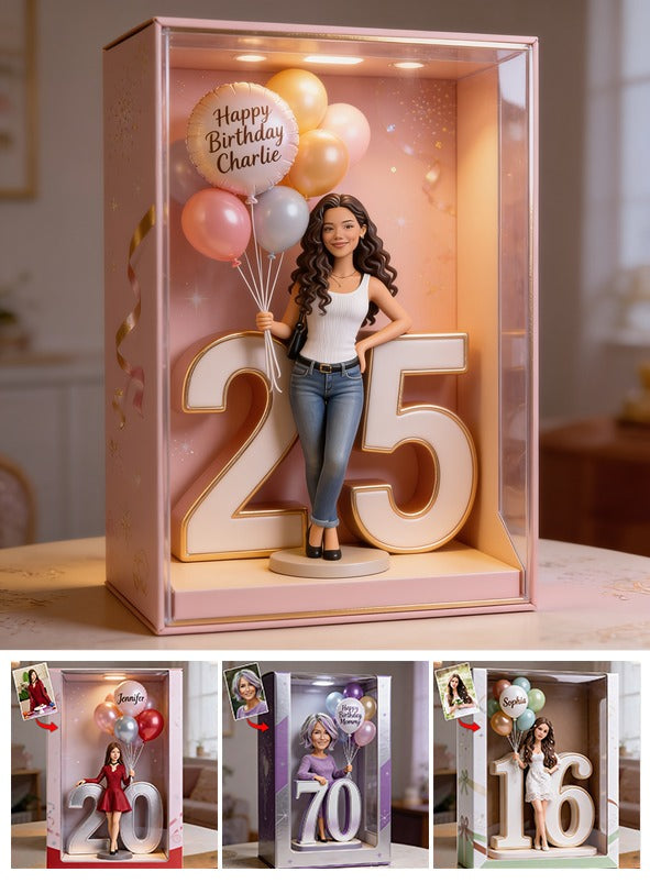 Personalized 25th Birthday Latina Woman Acrylic Display Box Keepsake Gift