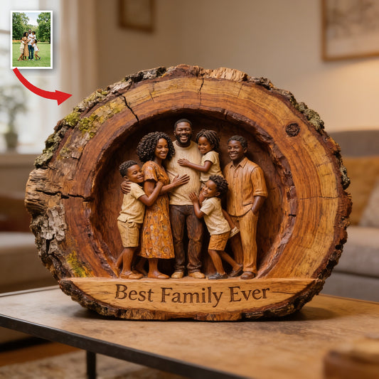 Personalisierte schwarze Familie von fünf benutzerdefinierte Acrylplakette Beste Familie Ever Andenken