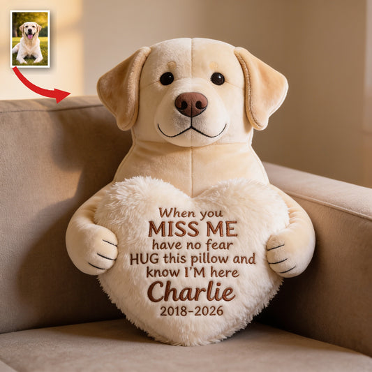 Personalisierte Gelbe Labrador Retriever Gedenk-Faux-Fur Kissen Geschenk