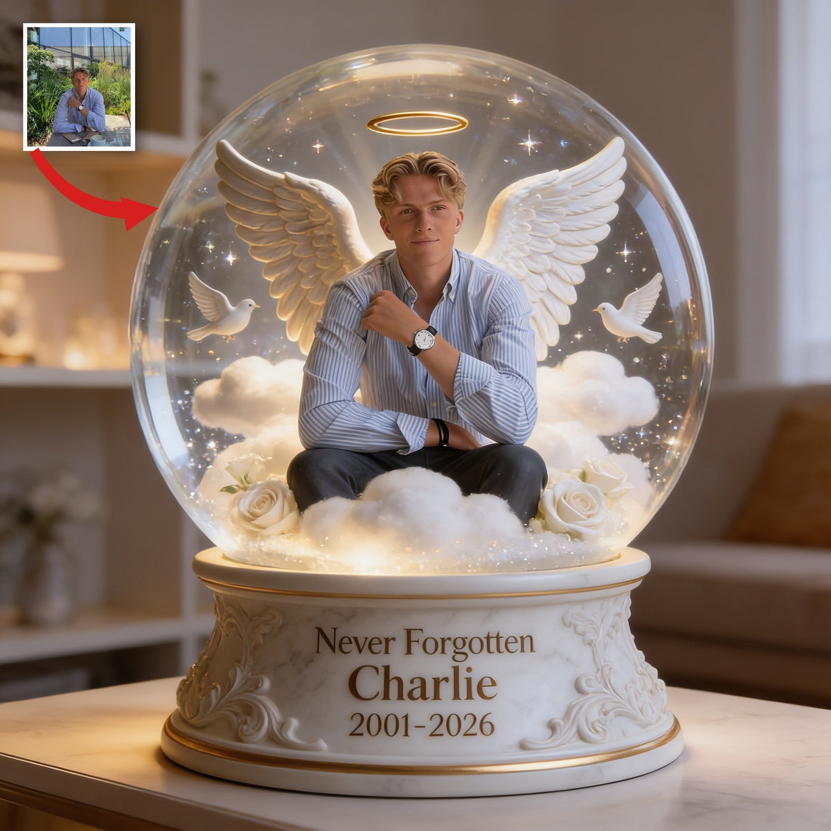 Personalized Memorial Man Custom Shaped Acrylic Plaque Sympathy Gift