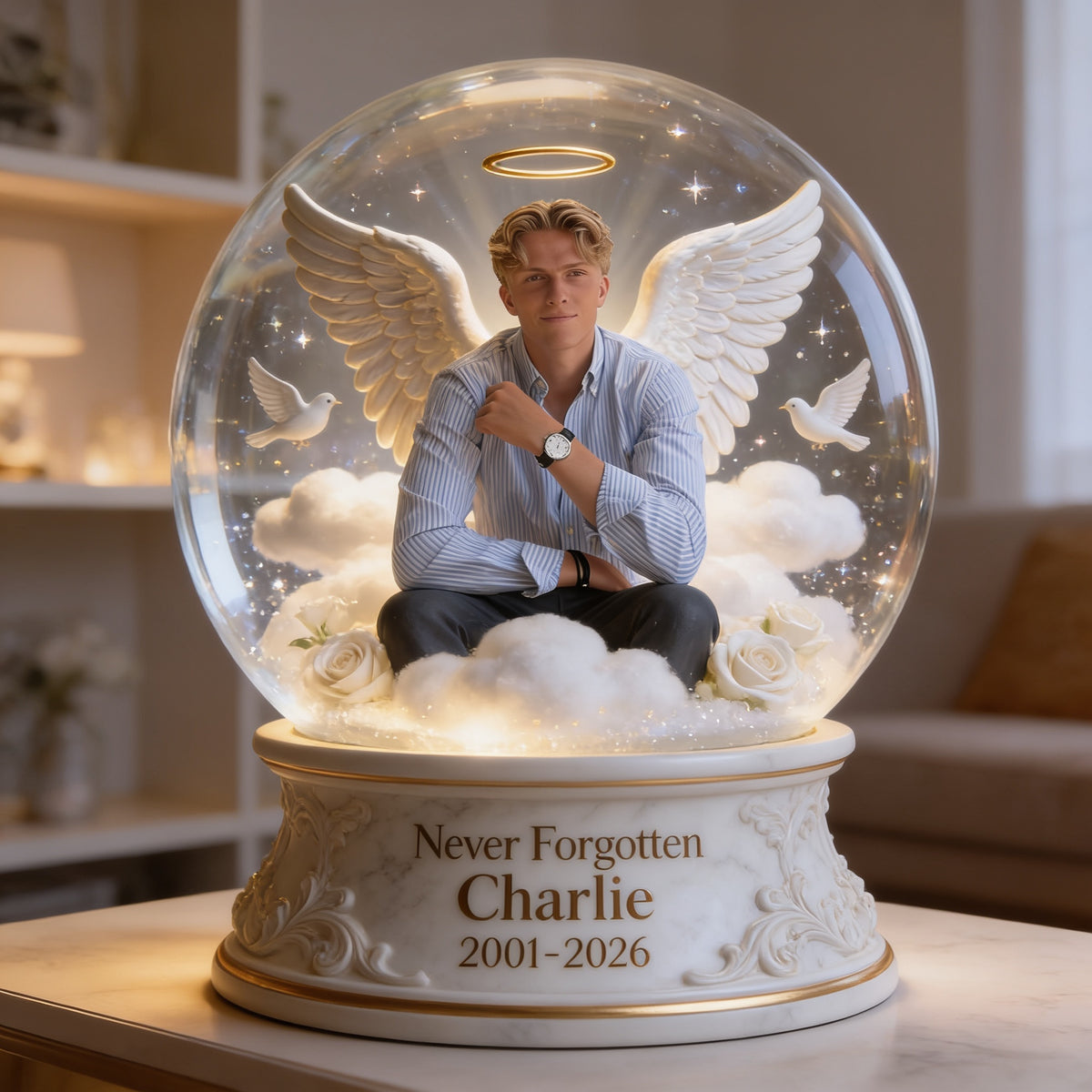 Personalized Memorial Man Custom Shaped Acrylic Plaque Sympathy Gift