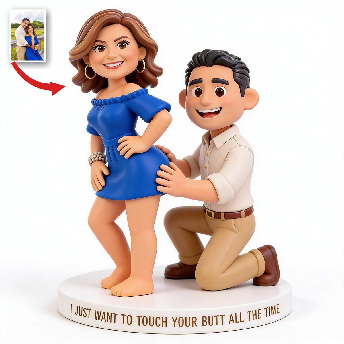 Personalized Custom Photo Middle-Aged Latino Couple Shaped Acrylic Plaque Funny Couple Gift
