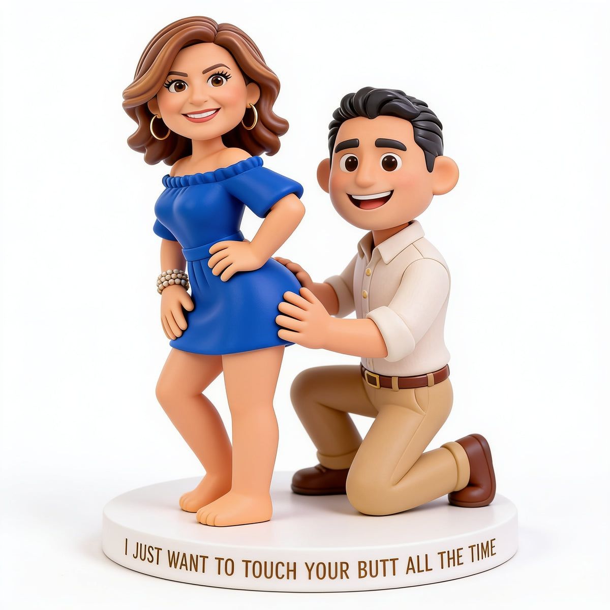 Personalized Custom Photo Middle-Aged Latino Couple Shaped Acrylic Plaque Funny Couple Gift