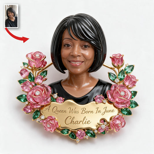 Personalisierte 50. Geburtstags 3D-Relief Emaille-Anstecknadel Geschenk für Mama, Frau, Oma