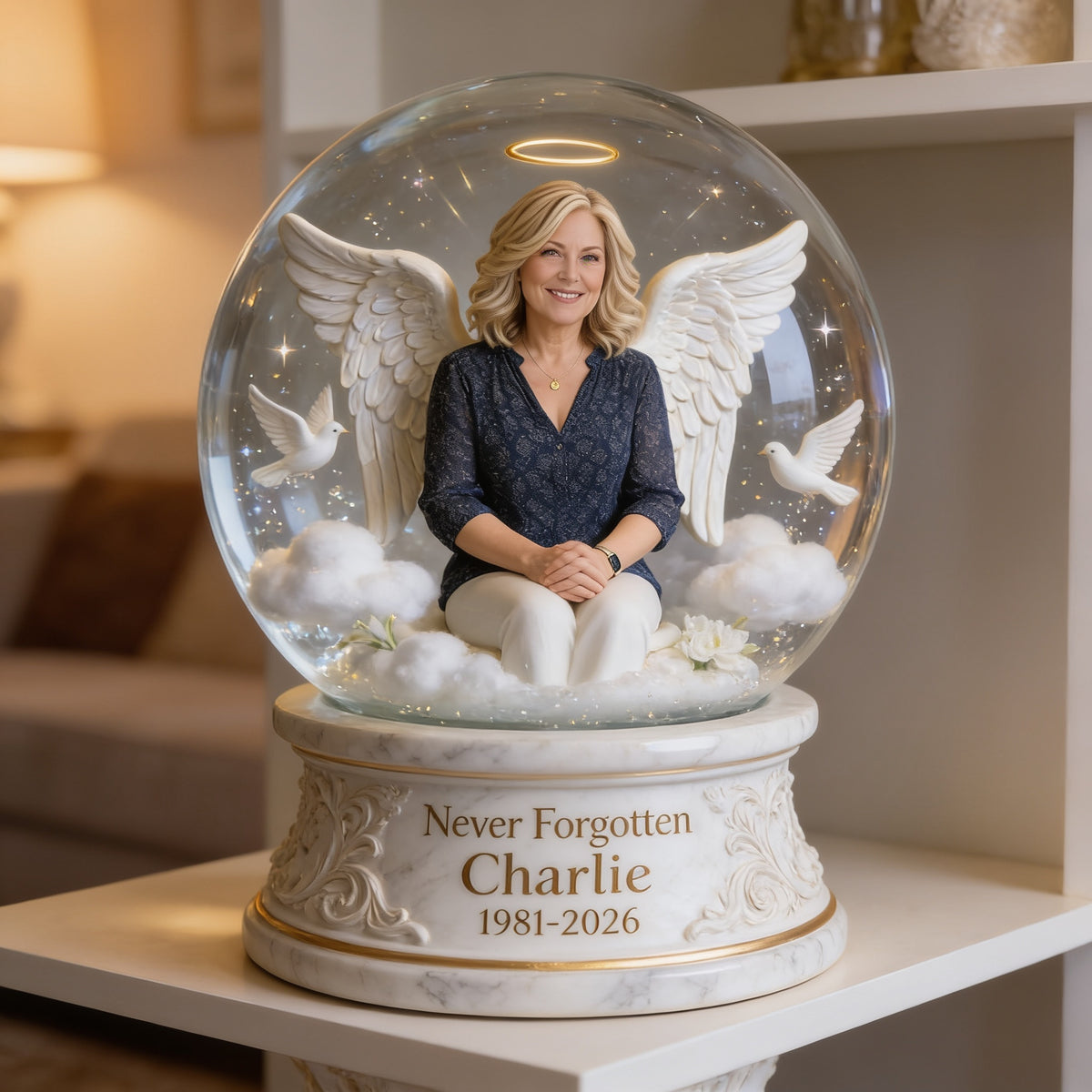 Personalized Memorial Middle-Aged Woman Custom Shaped Acrylic Plaque Sympathy Gift for Mom Wife