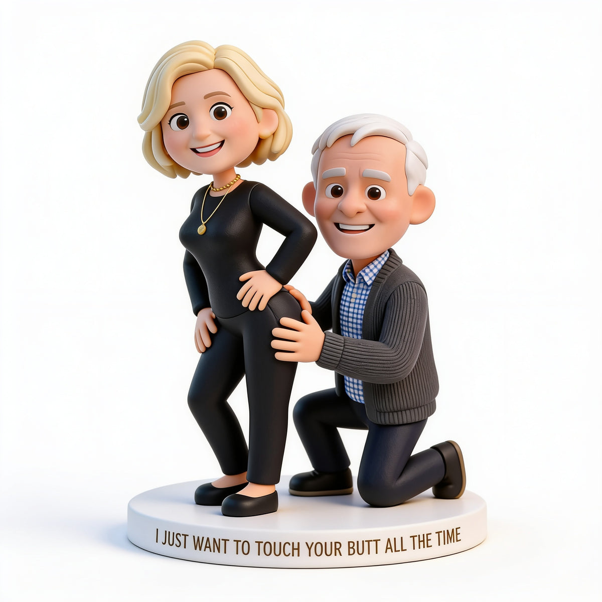 Personalized Custom Photo Older Couple Funny Shaped Acrylic Plaque Couple Gift