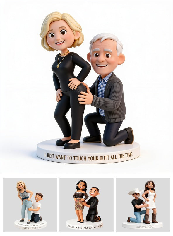 Personalized Custom Photo Older Couple Funny Shaped Acrylic Plaque Couple Gift