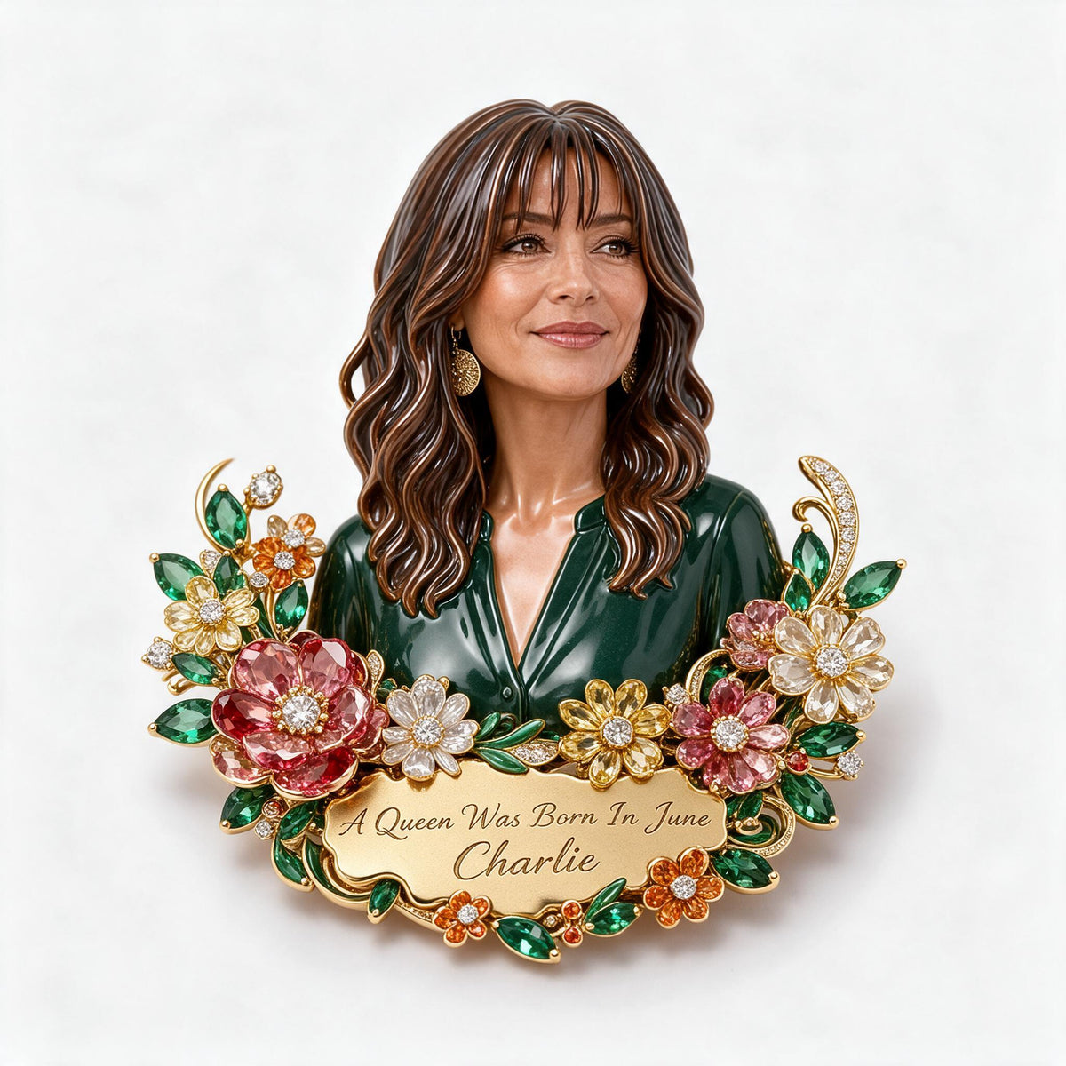 Personalized 50th Birthday Middle-Aged Latina Woman 3D Embossed Enamel Pin Gift