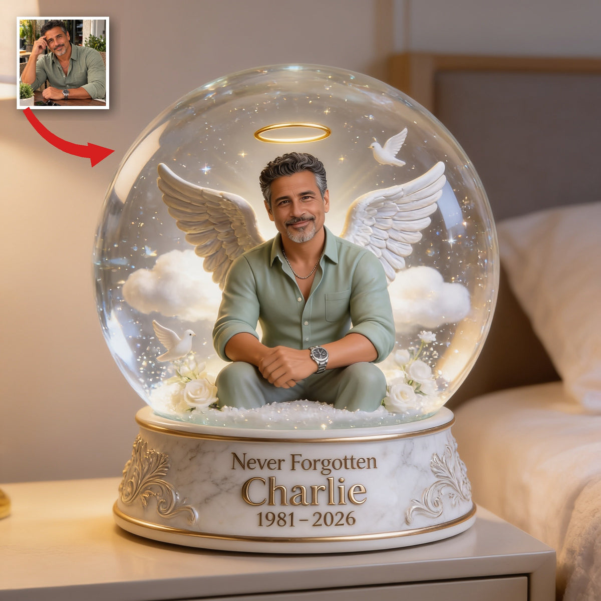 Personalisierte Gedenktafel für einen mittelalten Latino-Mann - Trauergeschenk für Papa und Ehemann